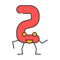 two number character icon color illustration vector