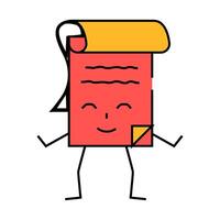 notebook stationery character icon color illustration vector