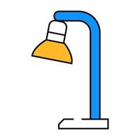 reading table lamp icon color illustration vector