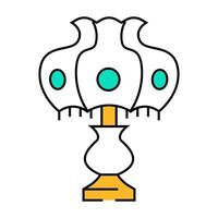retro table lamp icon color illustration vector