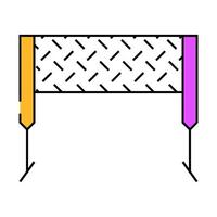 badminton net icon color illustration vector
