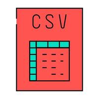 csv file format document icon color illustration vector