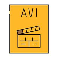 avi file format document icon color illustration vector