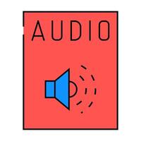 audio file format document icon color illustration vector