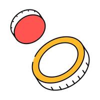 falling gold coin icon color illustration vector
