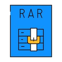 rar file format document icon color illustration vector