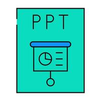 ppt file format document icon color illustration vector