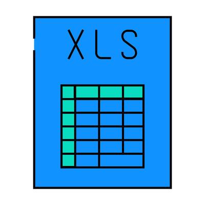 xls file format document icon color illustration