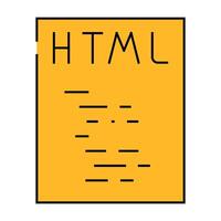 html file format document icon color illustration vector