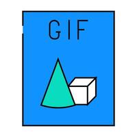 gif file format document icon color illustration vector