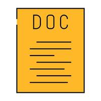 doc file format document icon color illustration vector