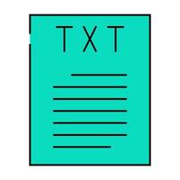 txt file format document icon color illustration vector
