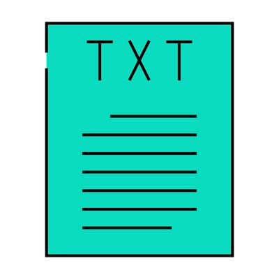 txt file format document icon color illustration