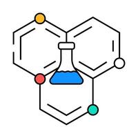 scientific molecular structure icon color illustration vector