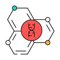 genetic molecular structure icon color illustration vector