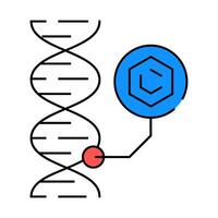 dna molecular structure icon color illustration vector