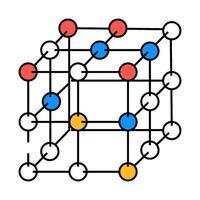 network molecular structure icon color illustration vector