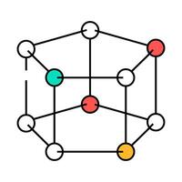 particle molecular structure icon color illustration vector