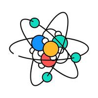 atom molecular structure icon color illustration vector