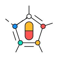 medical molecular structure icon color illustration vector