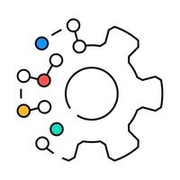 technology molecular structure icon color illustration vector