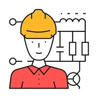 electronics engineer worker icon color illustration vector