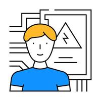 electrical engineer technology icon color illustration vector