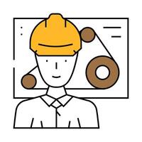 mechanical engineer worker icon color illustration vector