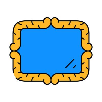 mirror living room icon color illustration