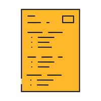 test exam paper document icon color illustration vector