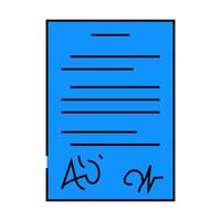 contract paper document icon color illustration vector