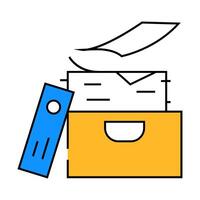 bureaucracy paper document icon color illustration vector