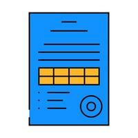 report paper document icon color illustration vector