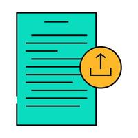 upload paper document icon color illustration vector