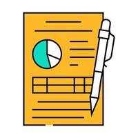 report paper document icon color illustration vector