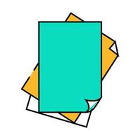 sheet paper document icon color illustration vector