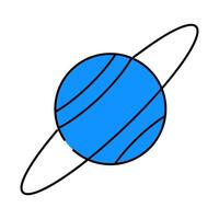 uranus planet icon color illustration vector
