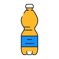 beverage soda plastic bottle icon color illustration vector