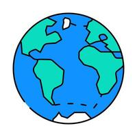 atlantic ocean map icon color illustration vector