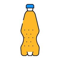 empty soda plastic bottle icon color illustration vector
