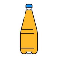 beverage water plastic bottle icon color illustration vector