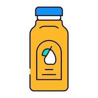 empty juice plastic bottle icon color illustration vector