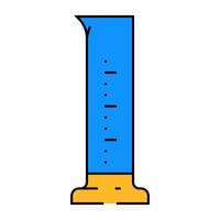 graduated cylinder chemical glassware lab icon color illustration vector