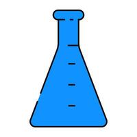 erlenmeyer flask chemical glassware lab icon color illustration vector