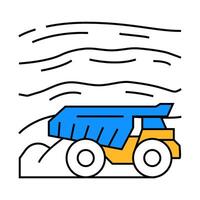 open pit mining copper production icon color illustration vector