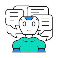 conversation chat bot icon color illustration vector