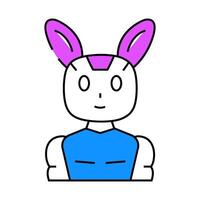 character chat bot icon color illustration vector