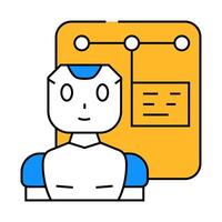support chat bot icon color illustration vector