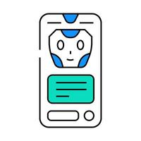 message chat bot icon color illustration vector