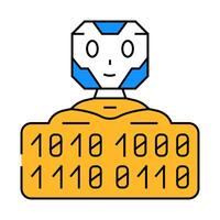 digital chat bot icon color illustration vector